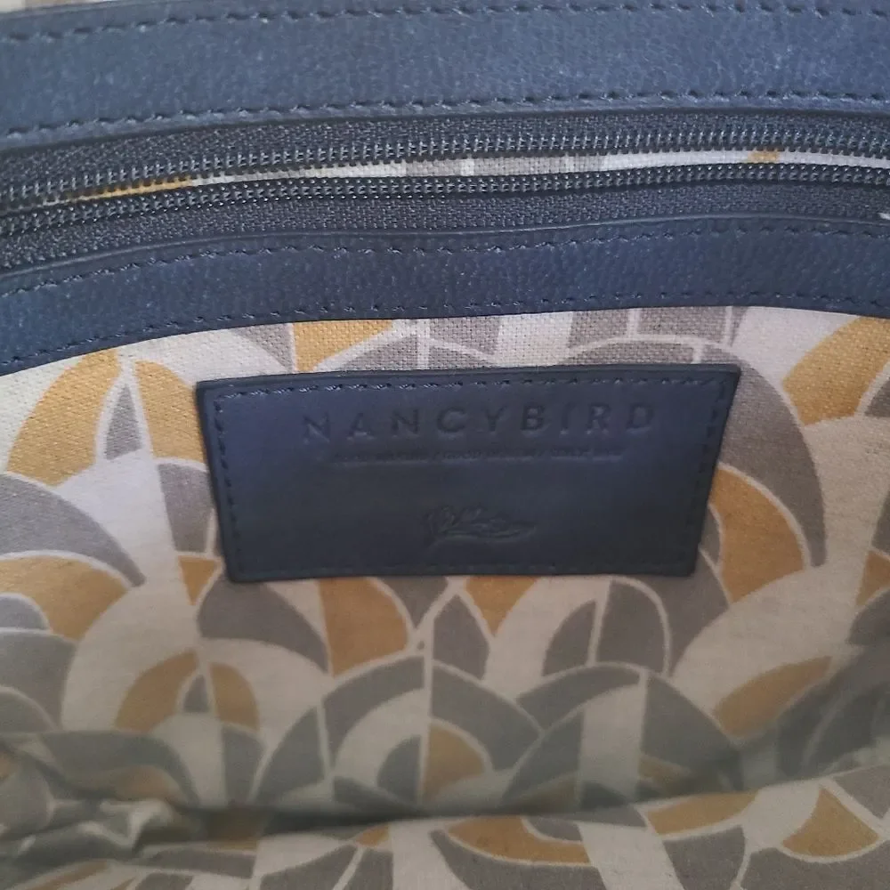 Nancybird‎ Gray Genuine Leather Crossbody Saddlebag